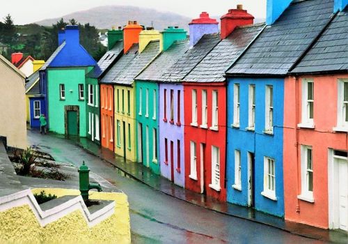 Colorful Street in Cork, Ireland....