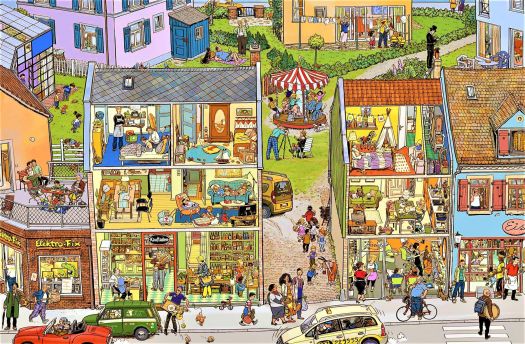 Solve The Busy Goings-On in a Neighborhood jigsaw puzzle online with ...