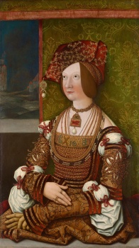 Portrait of Bianca Maria Sforza, Bernhardt Strigel, ca. 1505-1510, Oil on Wood Panel