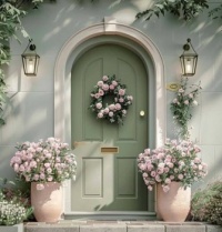 Pretty pastel front door