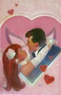 Peter Parker and Mary Jane Watson wedding poster by Bill Sienkiewicz