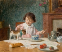Jeune fille au chat