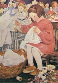 Jessie Willcox Smith - "How doth the busy bee" from "A Child's Book of Old Verses" - 1910.