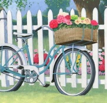 Solve Bicycle Flower Delivery jigsaw puzzle online with 81 pieces