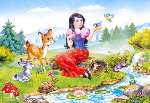 Solve Snow White jigsaw puzzle online with 48 pieces