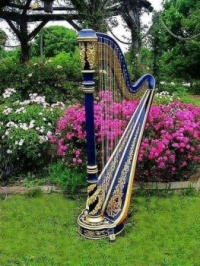 Blue Harp with Flowers from Ludwig Van Beethoven FB