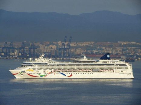 NORWEGIAN DAWN sailed out of Gibraltar Bay yesterday