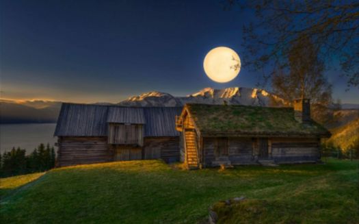 Full Moon Over The Barn
