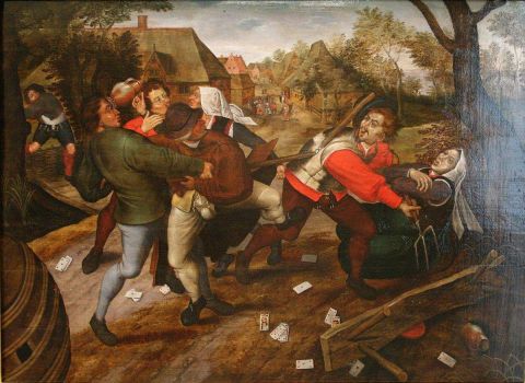 Pieter Breughel the Younger, Rixe de paysans - Peasant brawl 1620