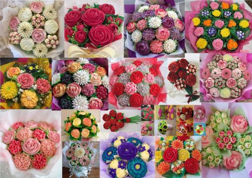 Floral cupcake bouquets
