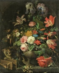 Abraham Mignon (1660-1679) - The Overturned Bouquet