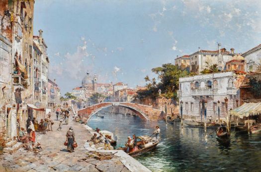 Franz Richard Unterberger (Austrian, 1837–1902), Rio dei Ognissanti with Santa Maria del Rosario, Venice