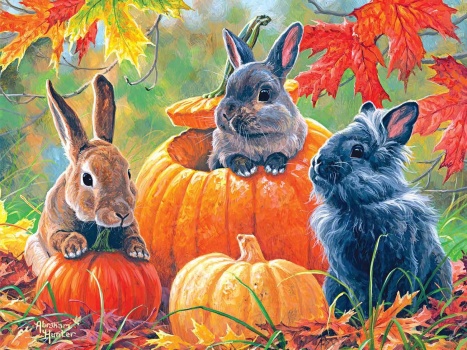 RoseArt 500 Piece Jigsaw Puzzle - 'Pumpkin Patch Bunnies' By Abraham Hunter, Premium Quality For Adults - View #10