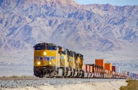 Chocolate Mountains in the distance, westbound intermodal IEWLB