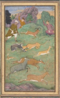 Antelope and deer hunt c. 1602–4 Govardhan (Indian, active c.1596–1645) Mughal India, Allahabad, made for Prince Salim