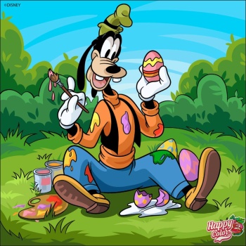 Solve Goofy painting (medium) jigsaw puzzle online with 121 pieces