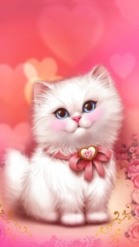 -cute-pink-cat-love-lovely-baby-animal-bow