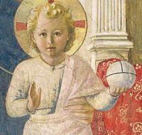 Detail of the Christ Child from Madonna delle Ombre (Madonna of the Shadows) Fresco, 1450 by Fra Angelico (c1387-1455)