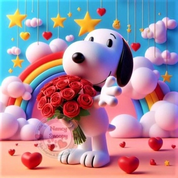 Solve Snoopy jigsaw puzzle online with 64 pieces