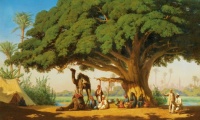 Travelling Artists Sketching An Arab Encampment, Cairo