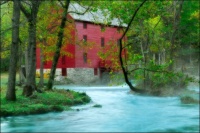 Historic Red Mill, Alley Springs, Eminence, Missouri by William Dark