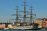 The Amerigo Vespucci, is the Italian Marina Militare naval academy training ship. The ship is named aft