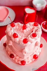 Heart Shaped Cherry Cake