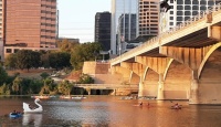 Congress Street Bridge, Austin, Texas at dusk