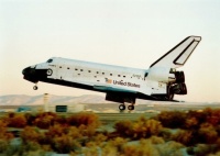Space Shuttle Discovery landing.