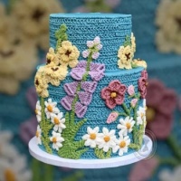 Crochet inspired cake! 100% Buttercream!