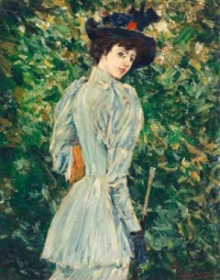Childe Hassam (American, 1859–1935), Lady in a Garden (ca 1900)