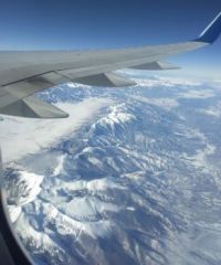 Snowy Rocks from 38,000 feet