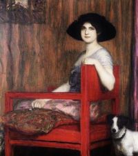 Mary von Stuck in a Red Armchair