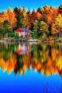 Red House Along The Lake...