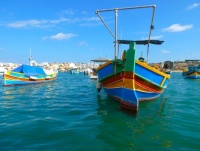 Colourful fishing boats at Marsaxlokk, Malta