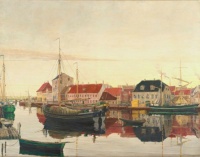 Johan Rohde (Danish, 1856–1935), Randers Havn (1906)