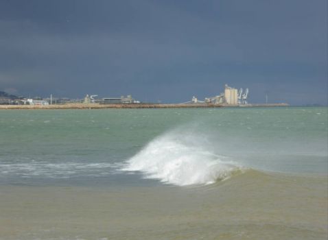 Spain: Storm at the coast, Ebre Delta