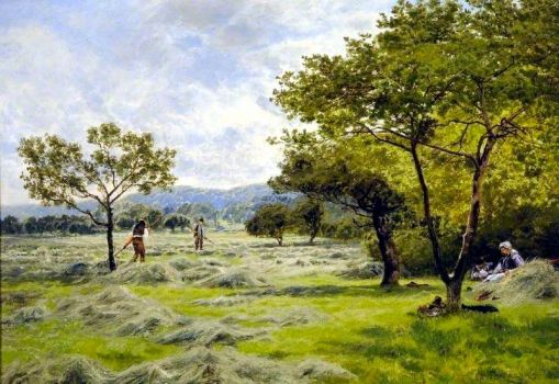 The Hayfield by John Clayton Adams (1840-1906)