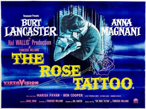 Solve THE ROSE TATTOO - 1955 MOVIE POSTER BURT LANCASTER, ANNA MAGNANI  jigsaw puzzle online with 352 pieces