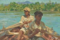 Henry Scott Tuke (British, 1858–1929), Black River Boatmen, Jamaica (1924)