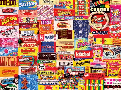 Solve Candy Collage jigsaw puzzle online with 266 pieces