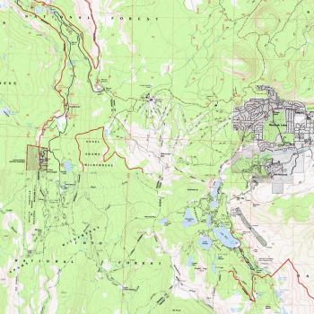 Mammoth Mountain, Lakes, City and Devil's Postpile Topo Map