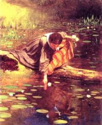 Gathering Lillies by Eastman Johnson
