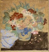 Charlotte Rollins (1885 - 1845) - Flowers, 1920. Drawing, watercolor, mixed media on paper.