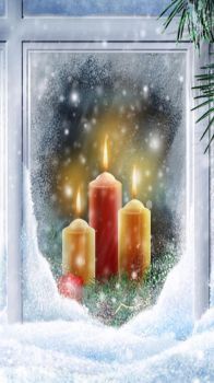 3 christmas candles