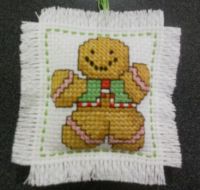 cross stitch gingerbread ornament