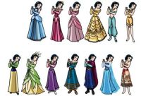 Snow White in other princess clothes by purpleorchid