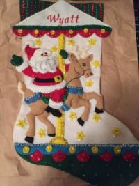 Christmas stocking for Wyatt.  10-25-19