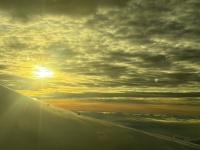 The sunrise from a 787 flying into Lisbon 1/2/25.