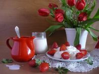 tulips and strawberries